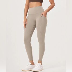 Tan Knit Slim Fit Leggings